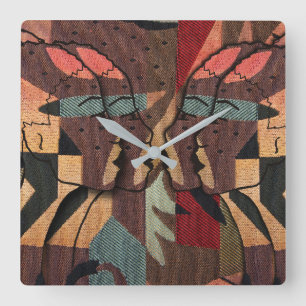 afrikanische Tapestry Quadratische Wanduhr