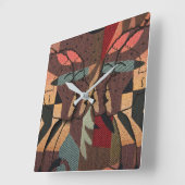 afrikanische Tapestry Quadratische Wanduhr (Winkel)