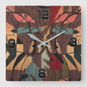 afrikanische Tapestry Quadratische Wanduhr