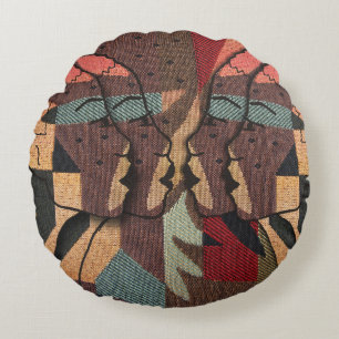 afrikanische Tapestry Rundes Kissen