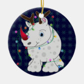 Afrikanische Tier-Nashorn-Weihnachtsart 1 Keramik Ornament (Vorne)
