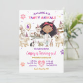 Afrikanische Tierärztliche Geburtstagspartei Einladung (Stehend Vorderseite)