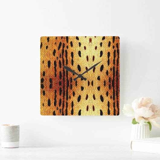 Afrikanische Tierausgabe Quadratische Wanduhr (Zuhause)