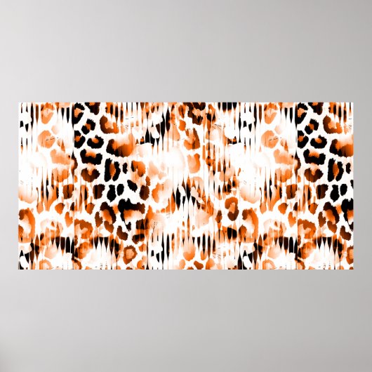 afrikanische Tierdrucke. Vintages Naturmuster. Bl Poster (Vorne)