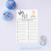 AFRIKANISCHE TIERE ABC BABY SHOWER GAME CARD FLYER (Einzeln)