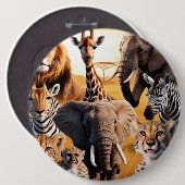 Afrikanische Tiere Button (Vorne & Hinten)