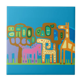 Afrikanische Tiere der ethnischen Kunst Fliese