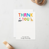 Afrikanische Tiere Flat Danke Note Card Mitteilungskarte (Vorderseite/Rückseite Beispiel)