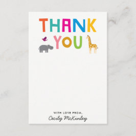 Afrikanische Tiere Flat Danke Note Card Mitteilungskarte