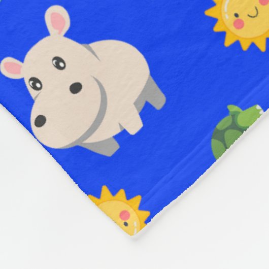 Afrikanische Tiere Fleecedecke (Ecke)