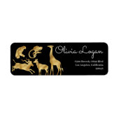 Afrikanische Tiere | Gold Address Labels (Vorne)