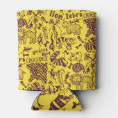 Afrikanische Tiere: Kulturelles nahtloses Muster. Dosenkühler (Rückseite)