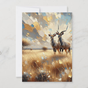 Afrikanische Tiere Nyala Art Impressionist Card Feiertagskarte