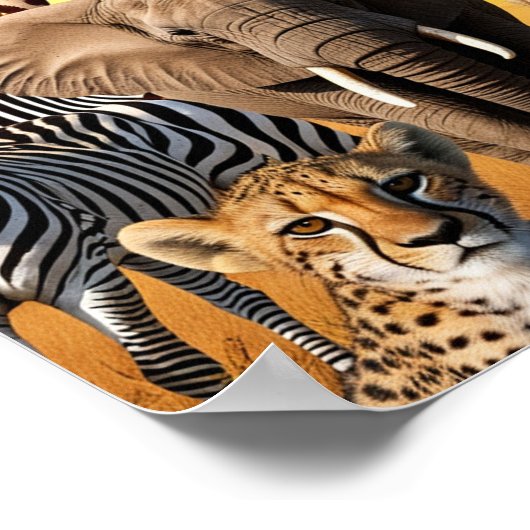 Afrikanische Tiere Poster (Ecke)