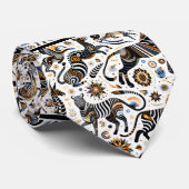 Afrikanische Tiere Print Boho Krawatte (Gerollt)