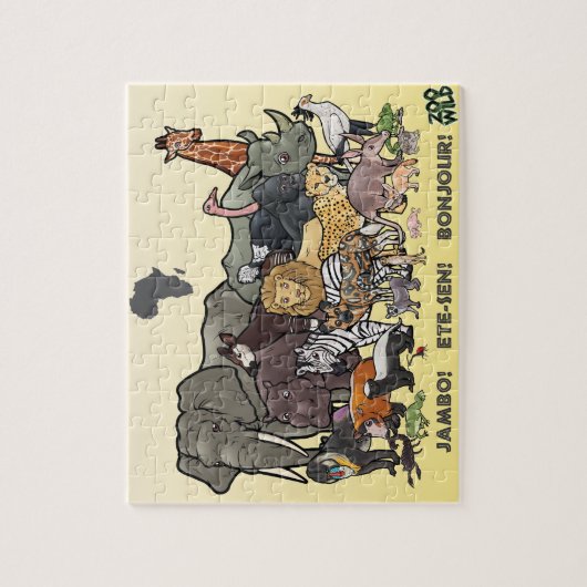 Afrikanische Tiere - Puzzle (Vertikal)