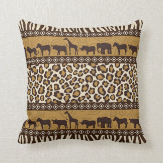 afrikanische Tiere und Leopard Wraparound Print Kissen
