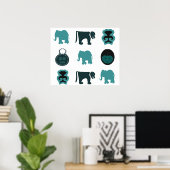 afrikanische Tiere und Masken Poster (Heimbüro)