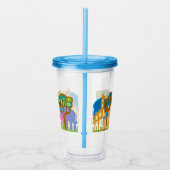 Afrikanische Tiere Volkskunst Kinderdesign Acryltrinkbecher (Rechts)