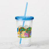 Afrikanische Tiere Volkskunst Kinderdesign Acryltrinkbecher (Rückseite)