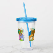 Afrikanische Tiere Volkskunst Kinderdesign Acryltrinkbecher (Links)