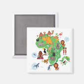 Afrikanische Tierkarte Magnet (Vorderseite/Rückseite)