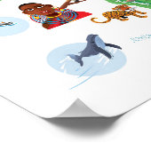 Afrikanische Tierkarte Poster (Ecke)