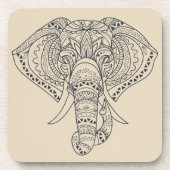Afrikanische Tierkunst des Stammes- Elefanten Getränkeuntersetzer (Vorderseite)