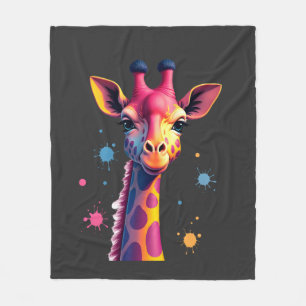 Afrikanische Tierkunst Die bunte Giraffe für lusti Fleecedecke