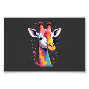 Afrikanische Tierkunst Die bunte Giraffe für lusti Fotodruck