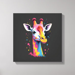 Afrikanische Tierkunst Die bunte Giraffe für lusti Leinwanddruck