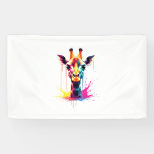 Afrikanische Tierkunst Die farbenfrohe Giraffe für Banner