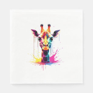 Afrikanische Tierkunst Die farbenfrohe Giraffe für Serviette