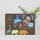 Afrikanische Tiermonogramm: blau Ankündigung (Stehend Vorderseite)