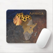 Afrikanische Tiertextur Karte AFRICA Wildlife Mousepad (Mit Mouse)