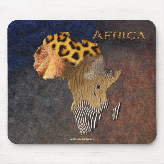 Afrikanische Tiertextur Karte AFRICA Wildlife Mousepad (Vorne)