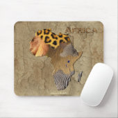 Afrikanische Tiertextur Karte AFRICA Wildlife Mousepad (Mit Mouse)