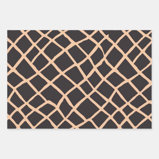 Afrikanische Tradition Inspiriert Linienmuster Geschenkpapier Set (Vorderseite)