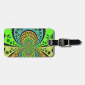 Afrikanische Traditionelle Farben Kaleidoskop Blum Gepäckanhänger (Vorderseite horizontal)