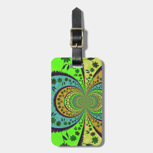 Afrikanische Traditionelle Farben Kaleidoskop Blum Gepäckanhänger (Vorderseite vertikal)