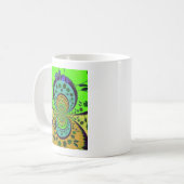 Afrikanische Traditionelle Farben Kaleidoskop Blum Kaffeetasse (Vorderseite Links)