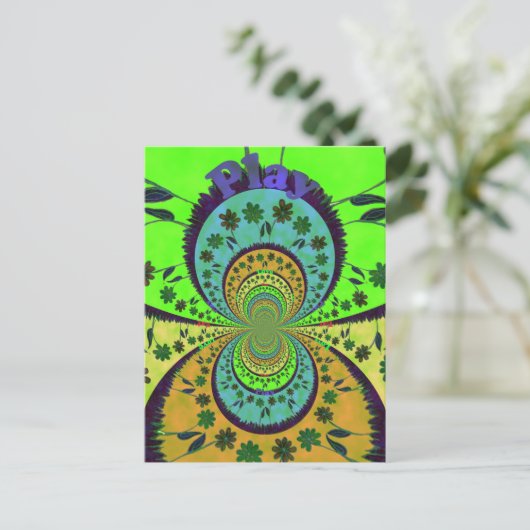 Afrikanische Traditionelle Farben Kaleidoskop Blum Postkarte (Stehend Vorderseite)