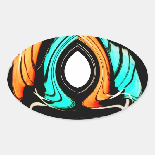 Afrikanische Traditionelle Musterkunst Ovaler Aufkleber (Vorderseite)