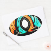 Afrikanische Traditionelle Musterkunst Ovaler Aufkleber (Umschlag)