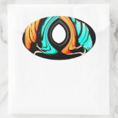 Afrikanische Traditionelle Musterkunst Ovaler Aufkleber (Tasche)