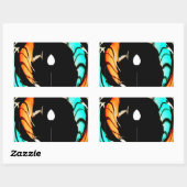 Afrikanische Traditionelle Musterkunst Rechteckiger Aufkleber (Blatt)