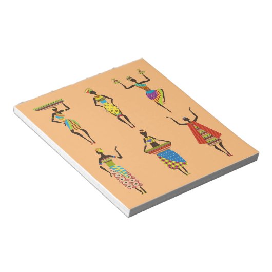 Afrikanische Tribal Art Ladys bunt ethnische Mode Notizblock (angewinkelt)