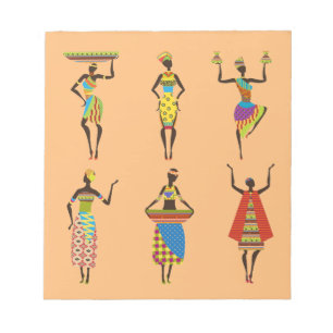 Afrikanische Tribal Art Ladys bunt ethnische Mode Notizblock
