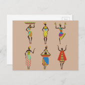 Afrikanische Tribal Art Ladys bunt ethnische Mode Postkarte (Vorne/Hinten)