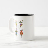 Afrikanische Tribal Art Ladys bunt ethnische Mode Zweifarbige Tasse (Vorderseite Links)